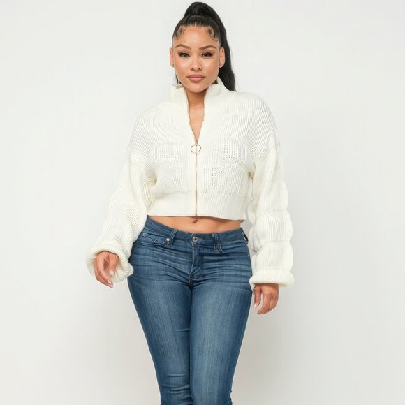 Michelin Sweater Top W/ Front Zipper - Picture 2 of 5